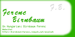 ferenc birnbaum business card